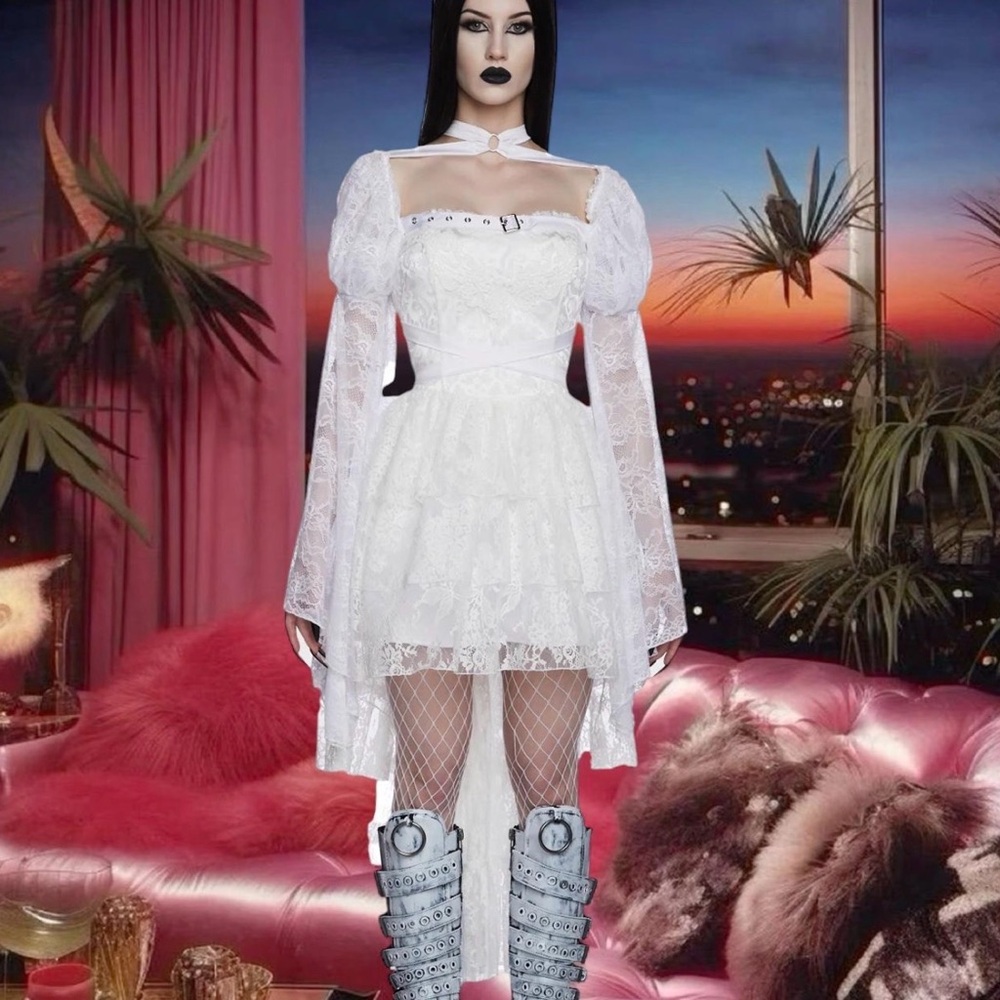 🩷DOLLSKILL WIDOW SOMBER SOUL BONDAGE HARNESS - WHITE🩷